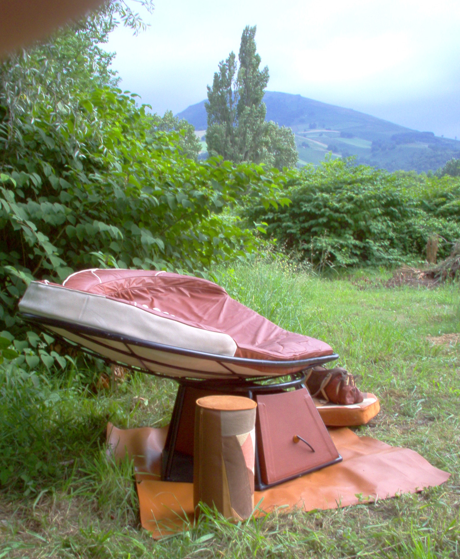 Alice Angevin, L'Atelier des Sacs à M'Alice, Concours 2005 Les Artisans parlent d'Amour, Nîmagine, loveuse coeur veaux fauves yeux pétales nubuck Carriat structure forgée tiroir, coté
