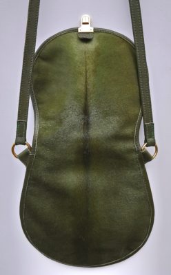 Alice Angevin, Les Sacs à M'Alice, Pochette plate ronde 21x22 Kaki ouverte dos