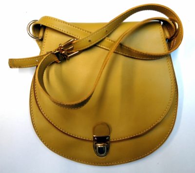 Alice Angevin, Les Sacs à M'Alice, Pochette plate ronde 21x22 moutarde