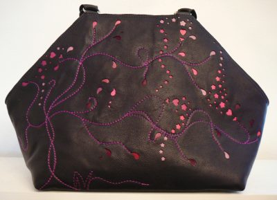 Alice Angevin, Les Sacs à M'Alice Sac à Main Elegant Dentelles de cuir noir, rose