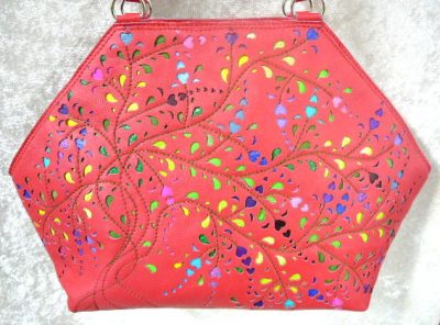 Alice Angevin, Les Sacs à M'Alice Sac à Main Elégant Dentelles de cuir rouge Framboise