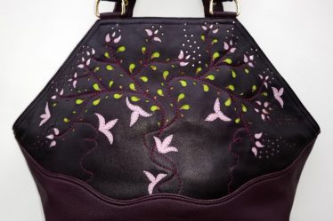 Alice Angevin, Les Sacs à M'Alice Sac à Main Elégant Dentelles de cuir rouge Prune