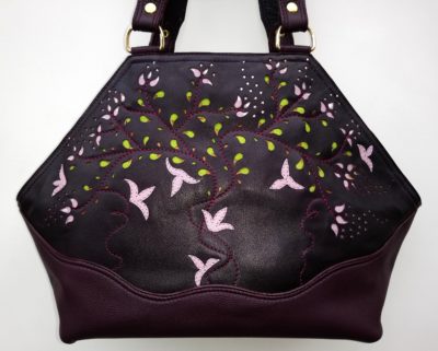Alice Angevin, Les Sacs à M'Alice Sac à Main Elégant Dentelles de cuir rouge Prune