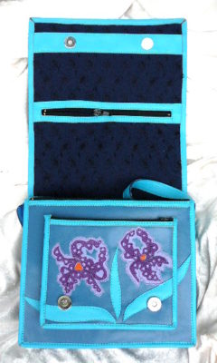 Alice Angevin, Les Sacs à M'Alice Sac à Main Hisha T1 Bleu Iris, ouvert