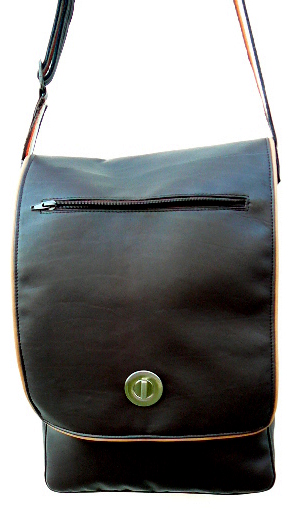 Alice Angevin, Les Sacs à M'Alice Besace A4 moka galons beige