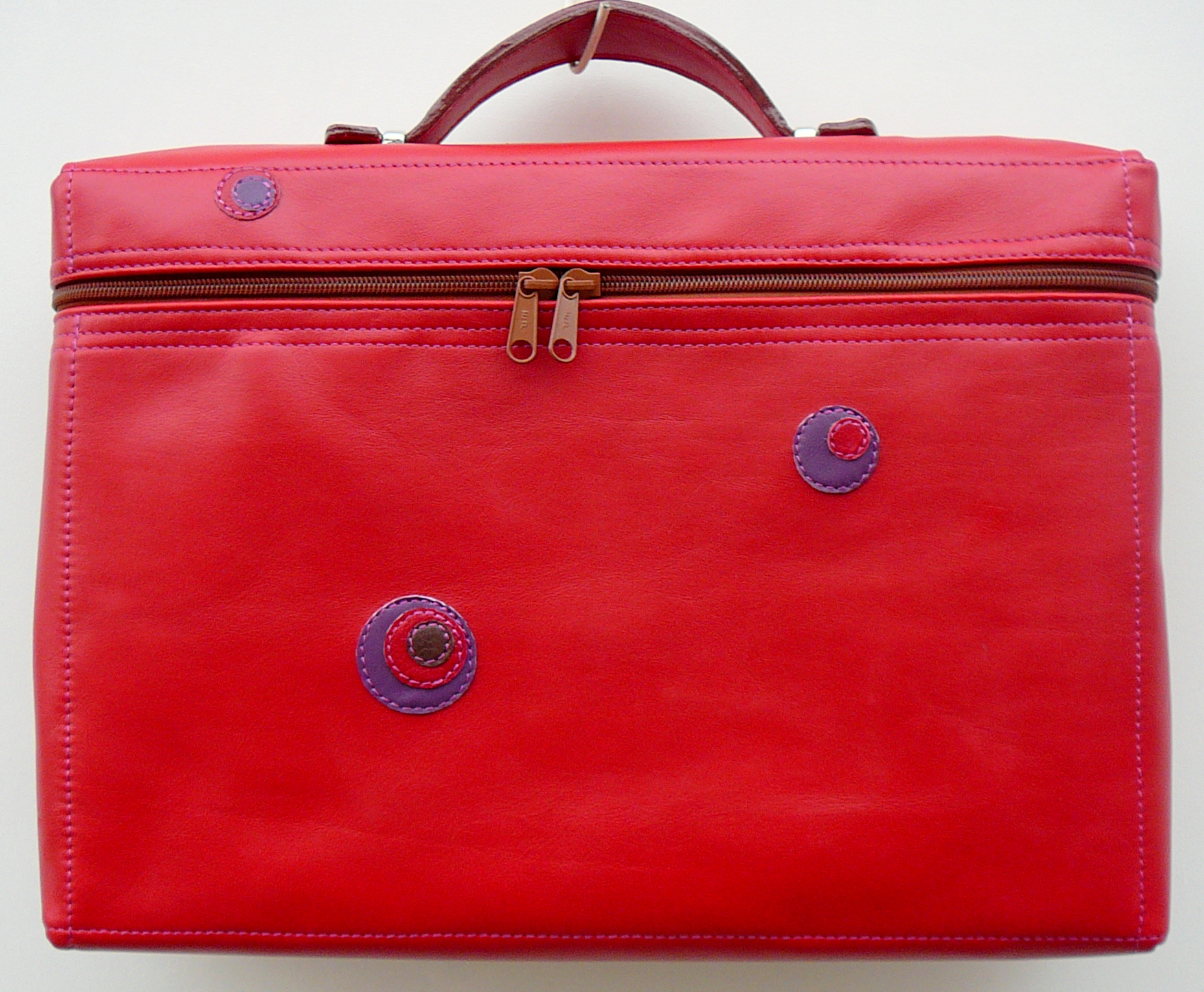 Alice Angevin, Les Sacs à M'Alice Housse à PC Portable Zippée, vachette rouge
