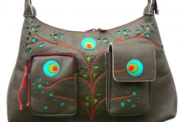 Alice Angevin, Les Sacs à M'Alice Sac à Main Donibane taupe dentelle et neuil