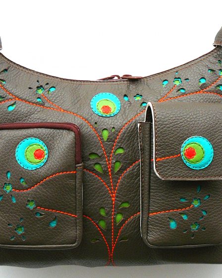 Alice Angevin, Les Sacs à M'Alice Sac à Main Donibane taupe dentelle et neuil