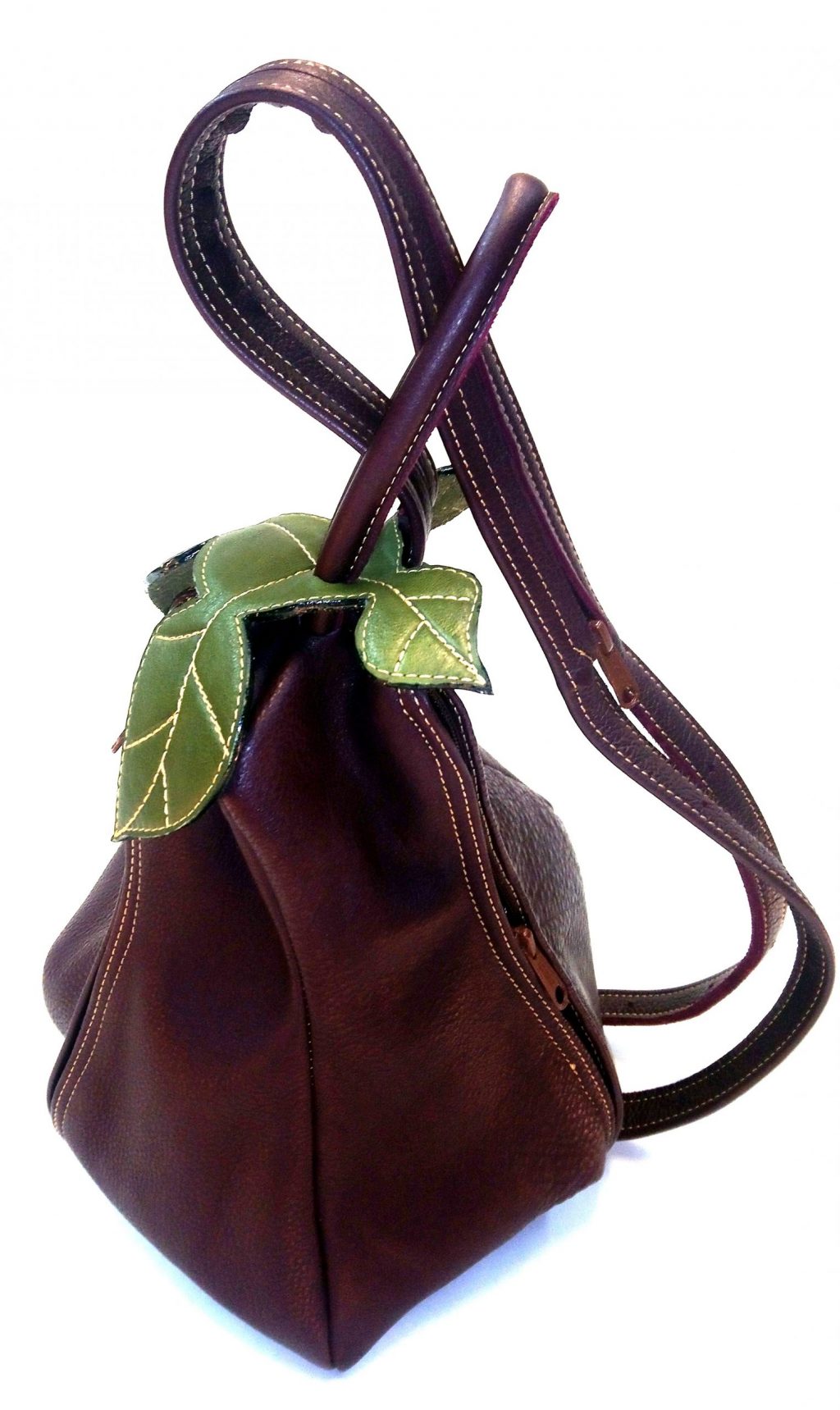 Alice Angevin, Les Sacs à M'Alice Sac à Dos Poire, Veau grainé Prune, coté