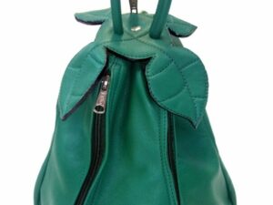 Alice Angevin, Les Sacs à M'Alice Sac à Dos Poire, vachette vert franc mat, devant, dessus