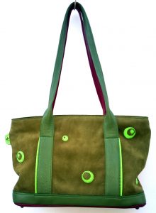 Sac à Main Andere T1 nubuck Carriat face kaki, vachette pleine fleur, veau imprimé galuchat