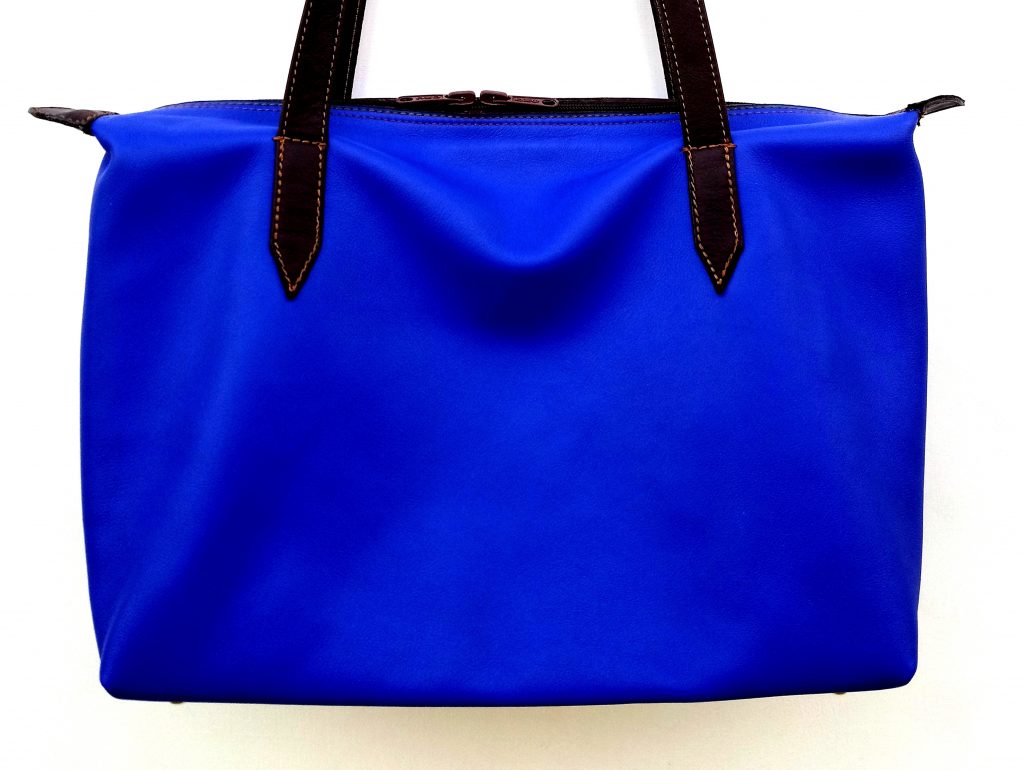 A.A.Les Sacs à M'Alice Sac à main Champlan Bleu, poignets marron, près