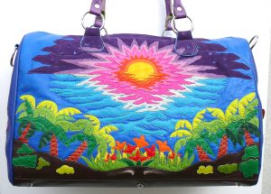 Alice Angevin, Les Sacs à M'Alice Sac de voyage rêve d'hiver 41cuirs coté soleil, 55x40x26cm