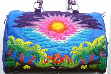 Alice Angevin, Les Sacs à M'Alice Sac de voyage rêve d'hiver 41cuirs coté soleil, 55x40x26cm