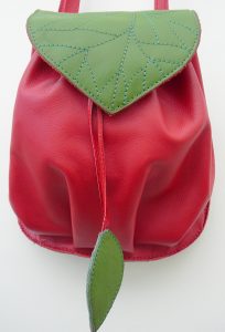 Alice Angevin Pochette Aumonière feuille rouge et verte