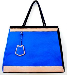 Alice Angevin, Les Sacs à M'Alice Sac de Week-end 70 cm à la base, bleu, beige, noir