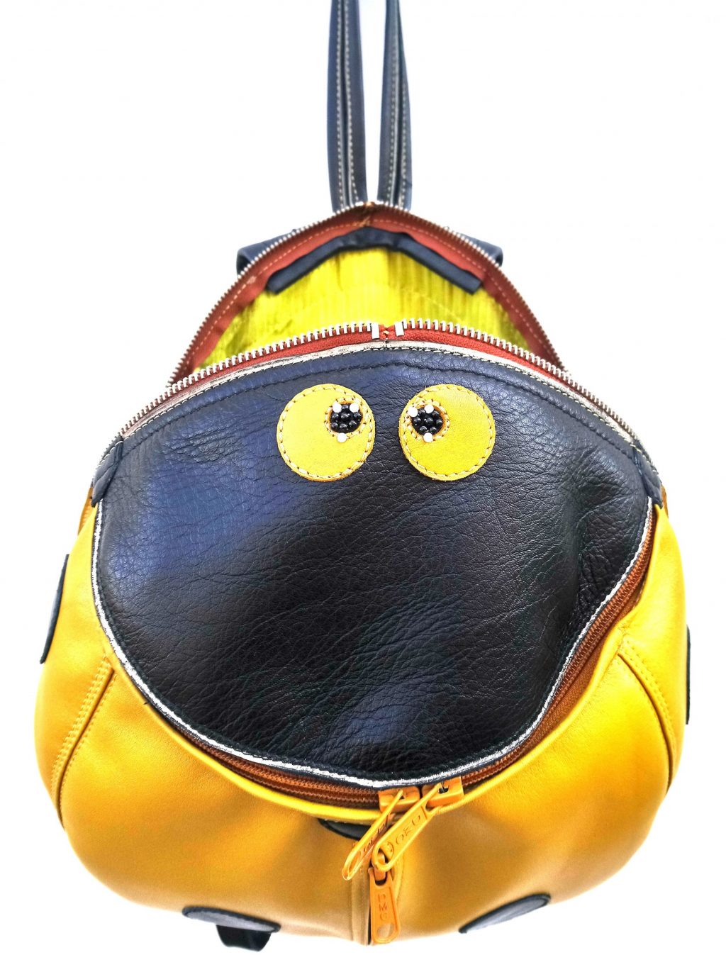 A.A. Les Sacs à M'Alice Sac à dos Coccinelle jaune dessus