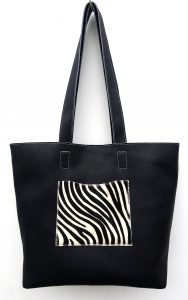 A.A.Les Sacs à M'Alice Cabas Margui Noir Zèbré