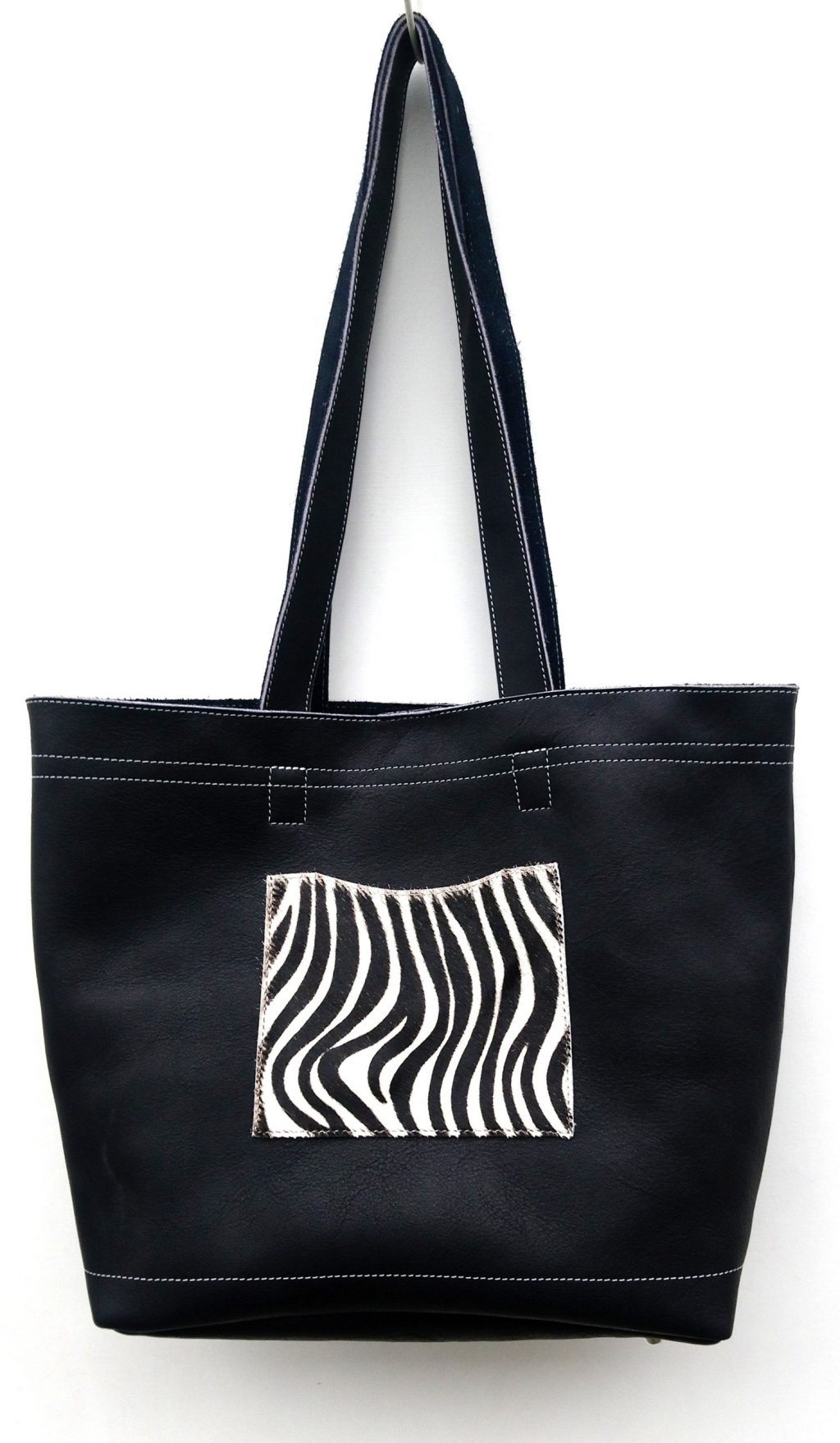 A.A.Les Sacs à M'Alice Cabas Margui Noir Zèbré couture