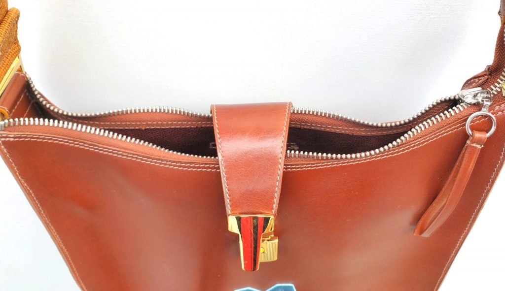 Les Sacs à M'Alice,A.A.Sac à main M, Boxcalf Chataigne, 28X31x8cm dessus