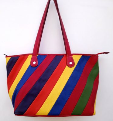 Alice Angevin, Les Sacs à M'Alice Sac à Main Cabas T1 Multi-Bandes BJRV devant