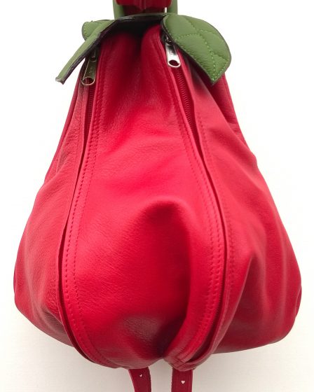 Alice Angevin, Les Sacs à M'Alice Sac à Dos Poire, rouge dessus olive