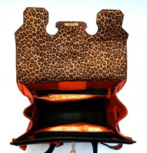 Sac à Main Kéti noir orange devant ouvert dessus LSàM'A.A.