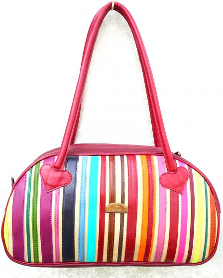 Sac à Main Tendance bandes de cuir parées, rouge, bleu LSàM'A.A.